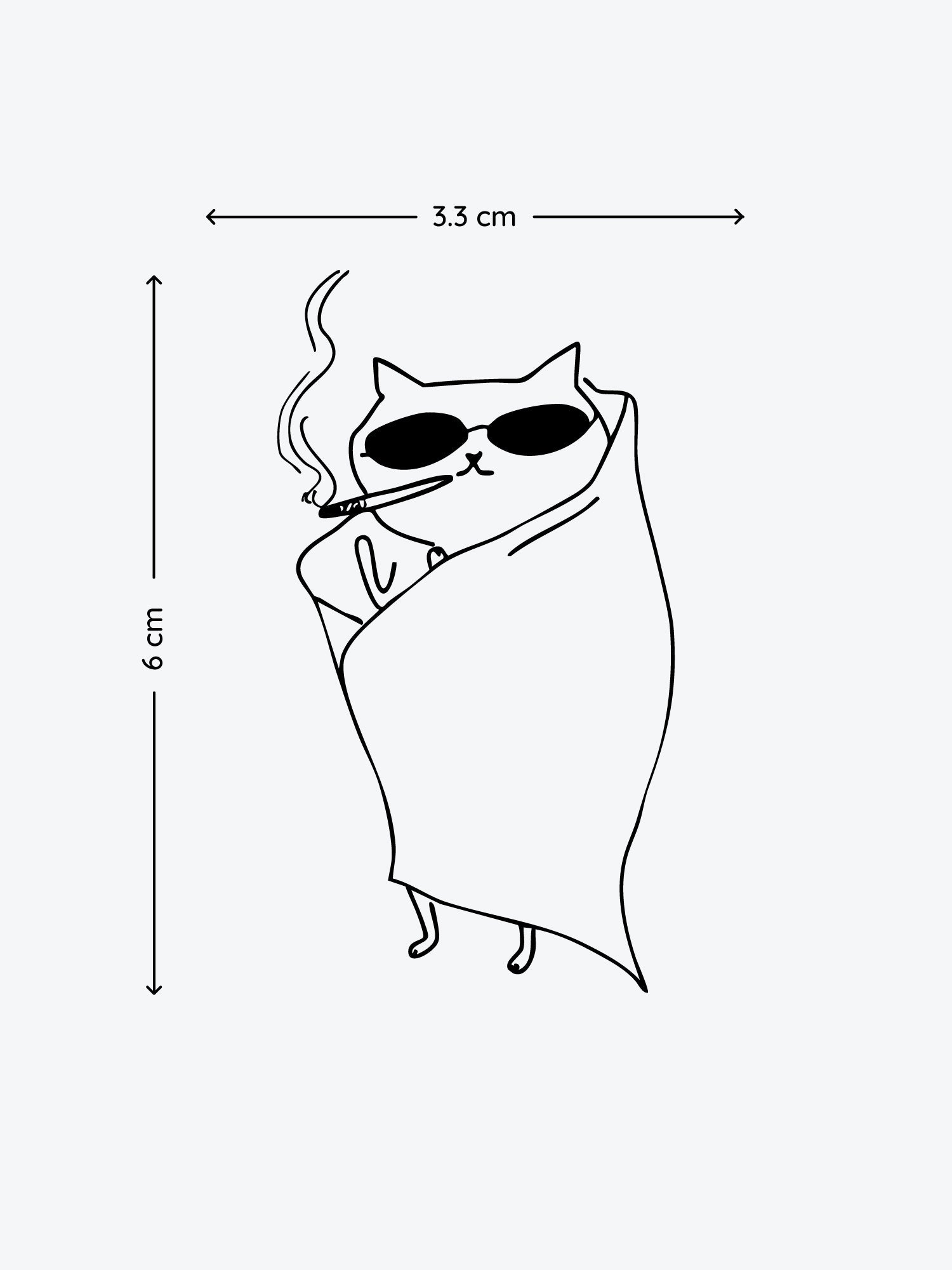 High Cat temporary tattoo