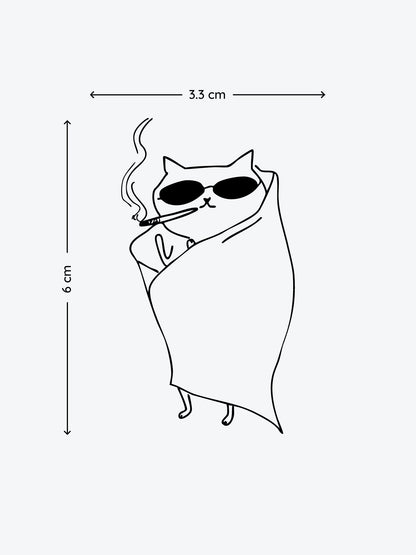 High Cat temporary tattoo