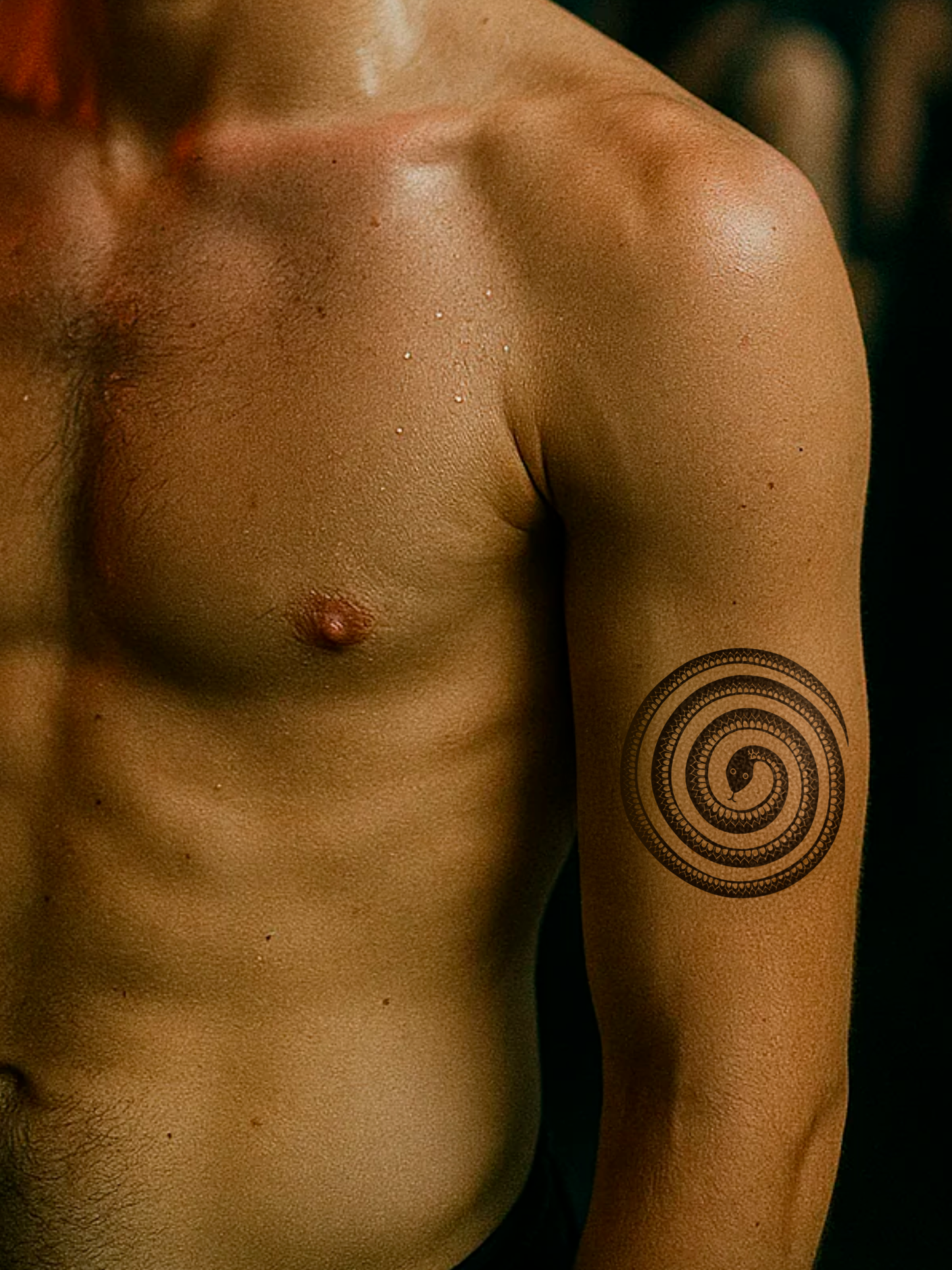 Abstract Circle Snake temporary tattoo