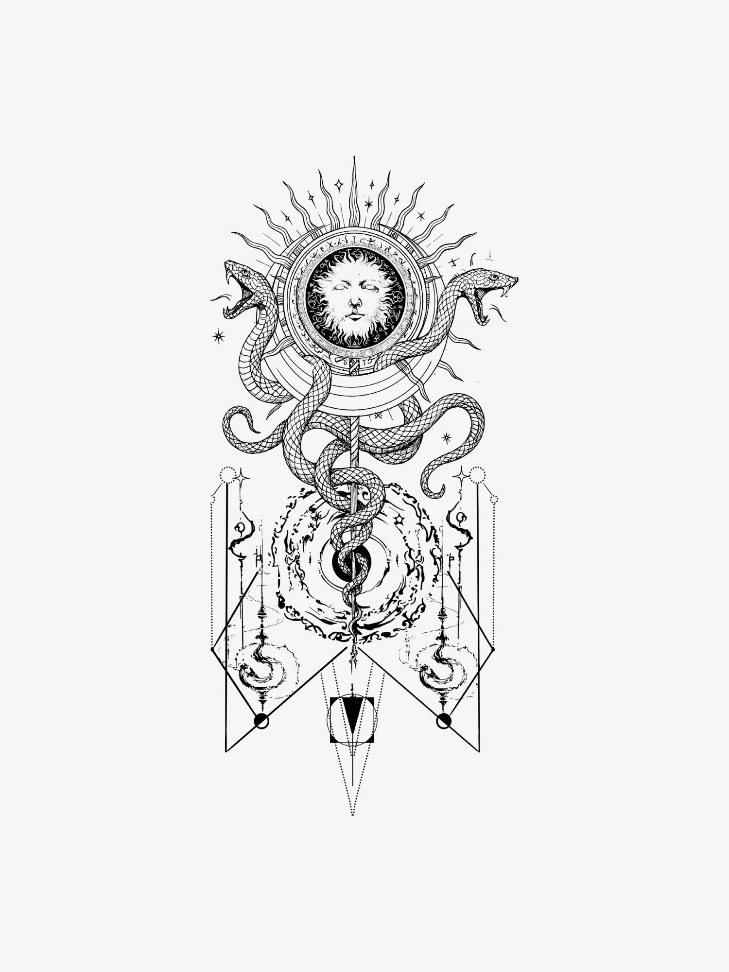 Masterpiece Snake N Moon temporary tattoo