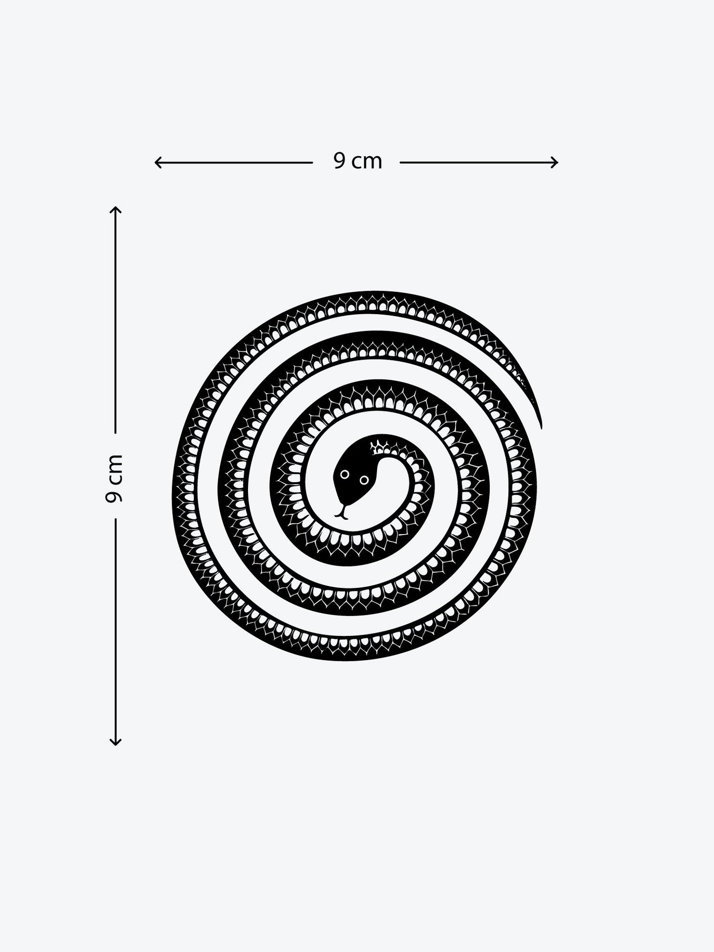 Abstract Circle Snake temporary tattoo