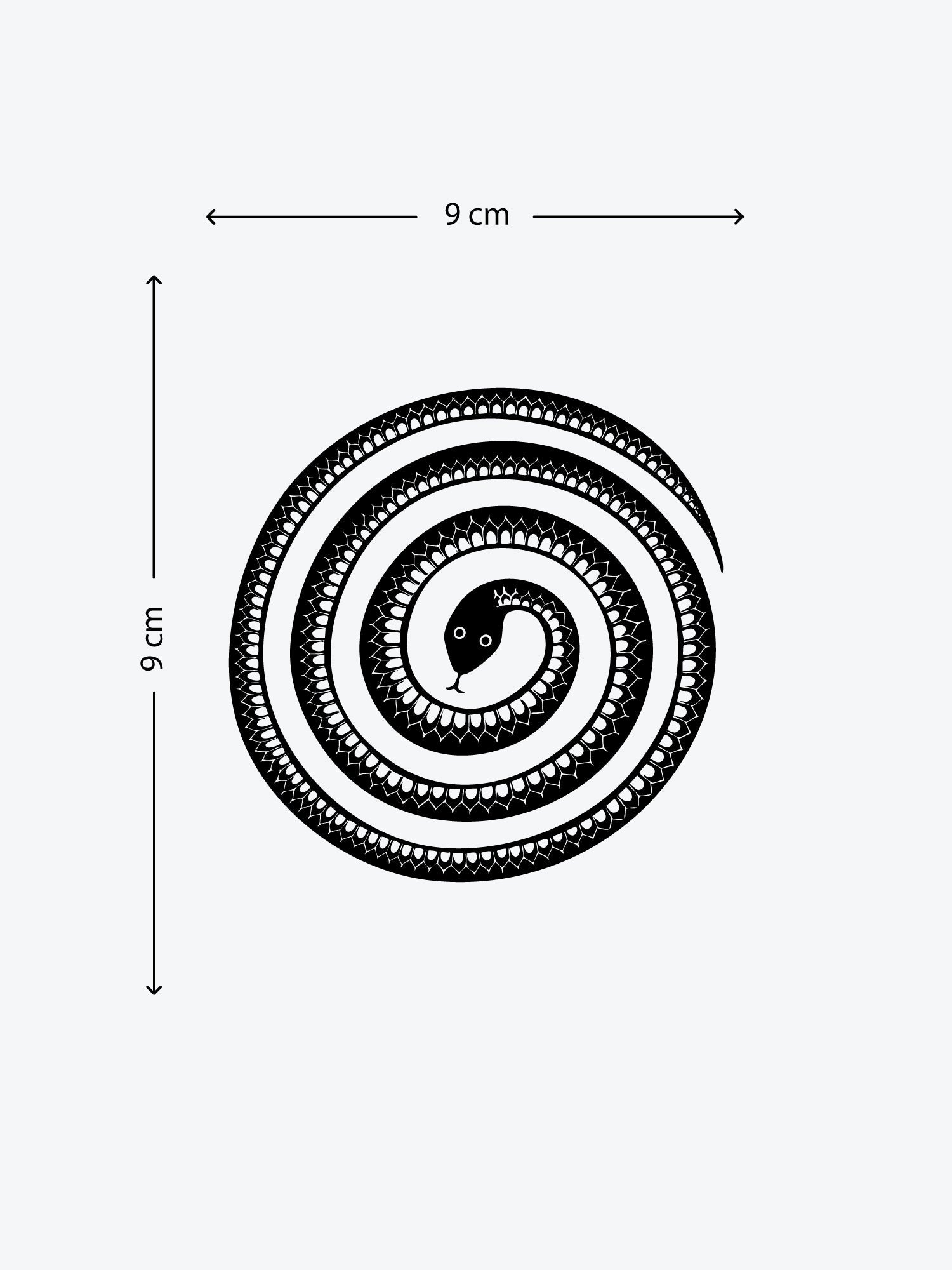 Abstract Circle Snake temporary tattoo