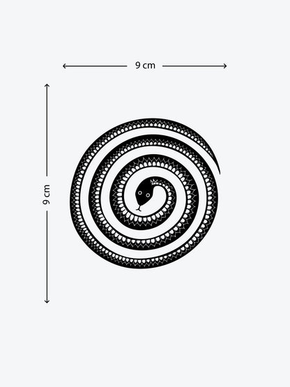 Abstract Circle Snake temporary tattoo
