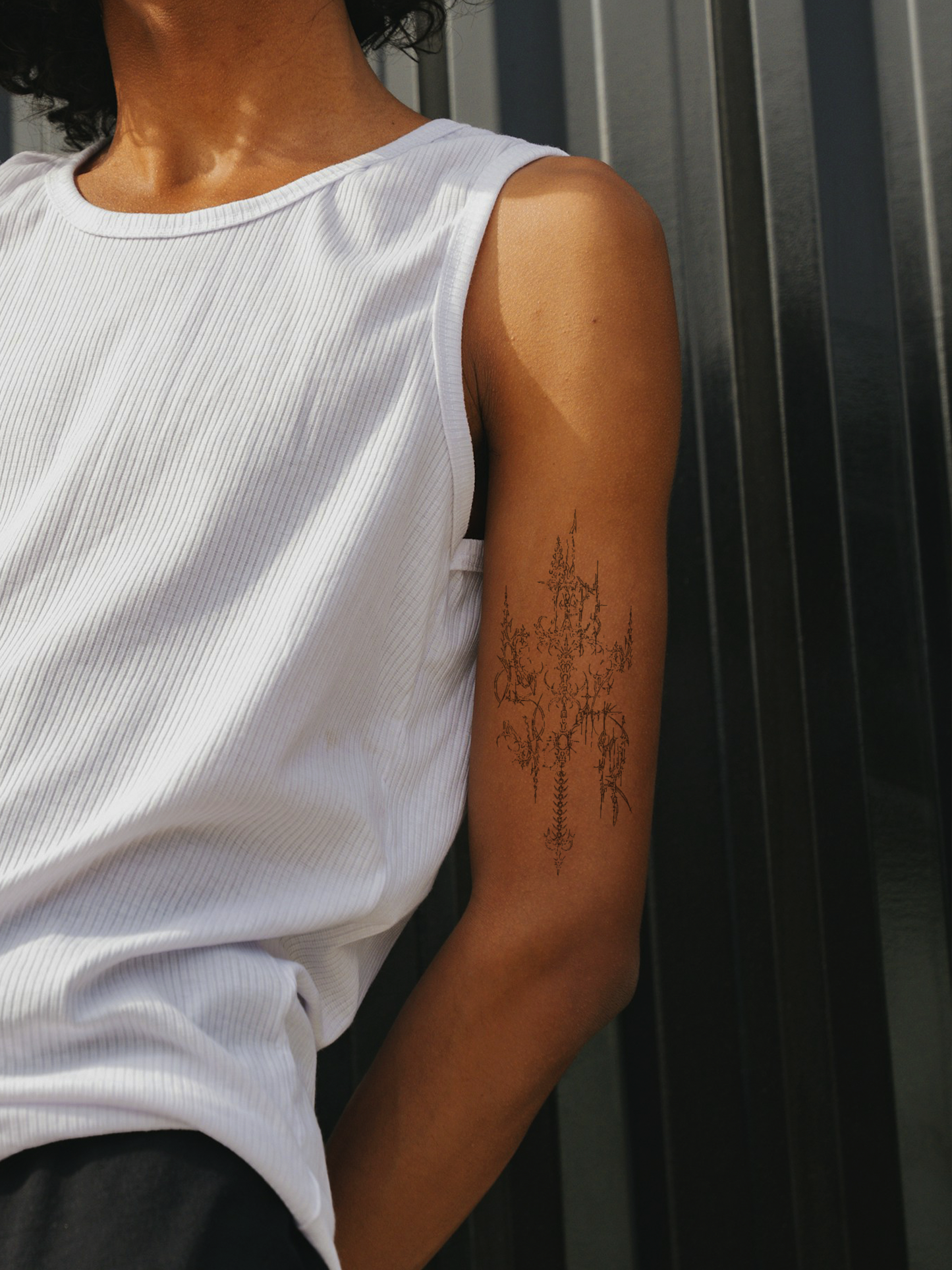 Gothic Bloom temporary tattoo
