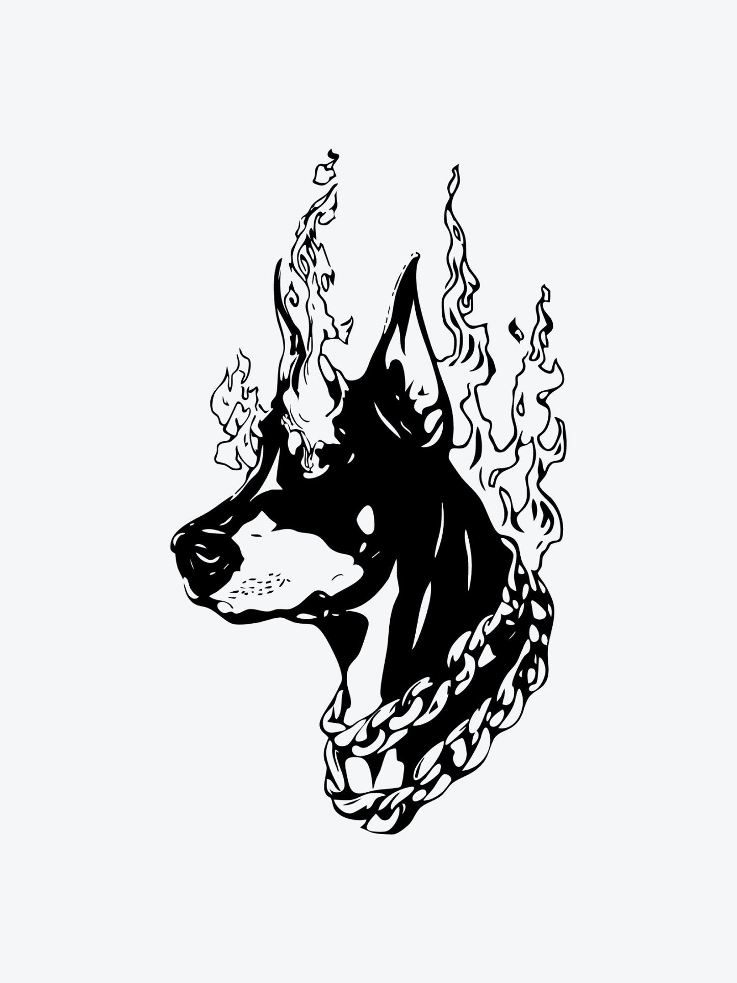 Dog Fire Eyes temporary tattoo