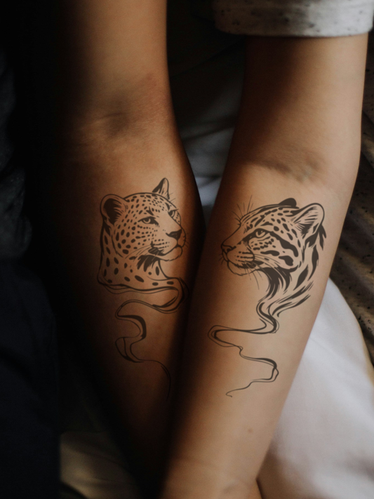 Ocelot & Leopard temporary tattoo