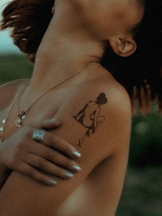 Chillin Lady temporary tattoo
