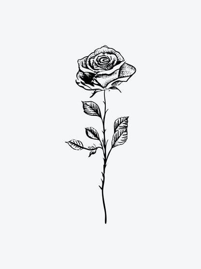 Rose Dotwork temporary tattoo