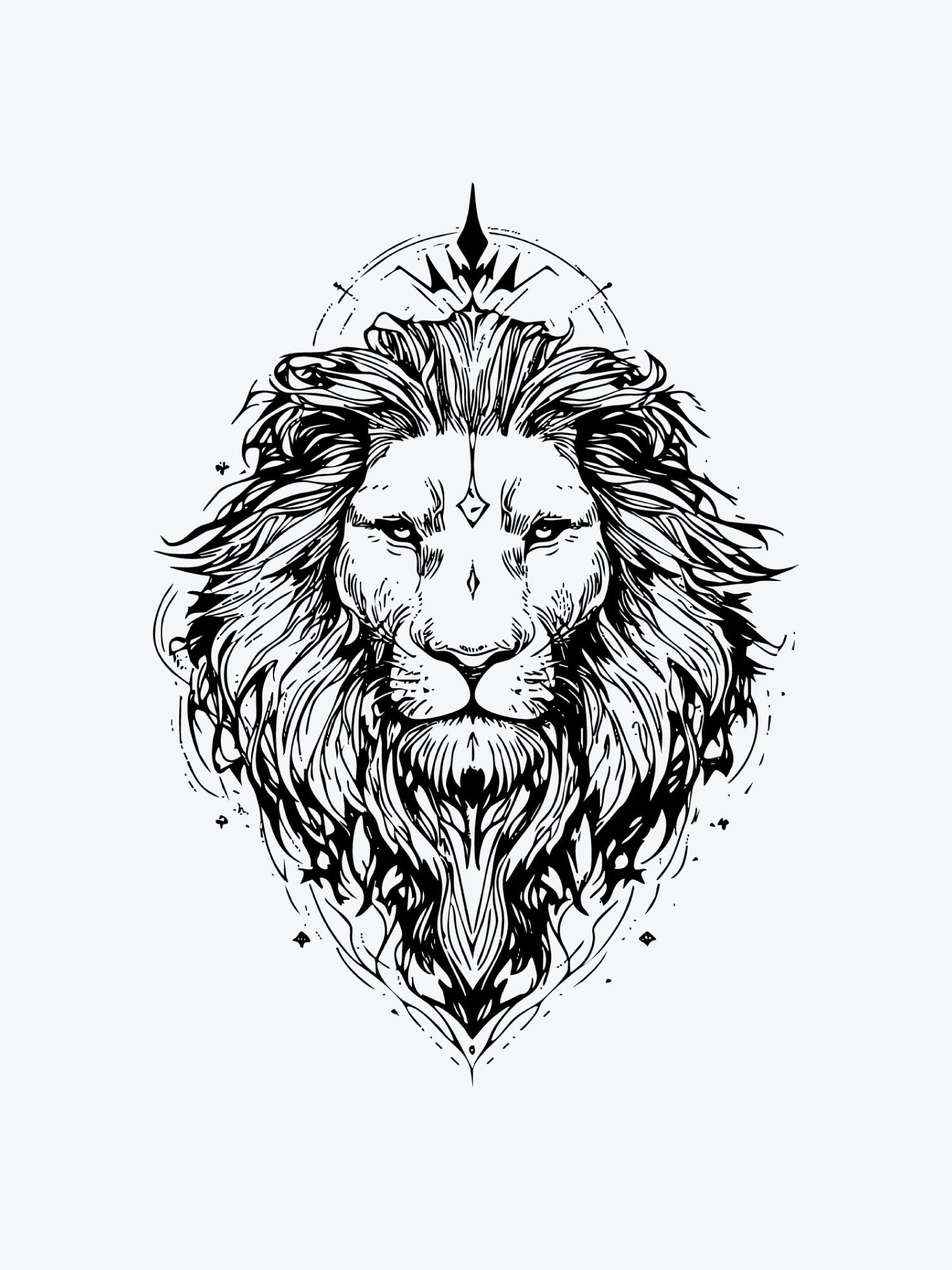 Spiritual Lion temporary tattoo