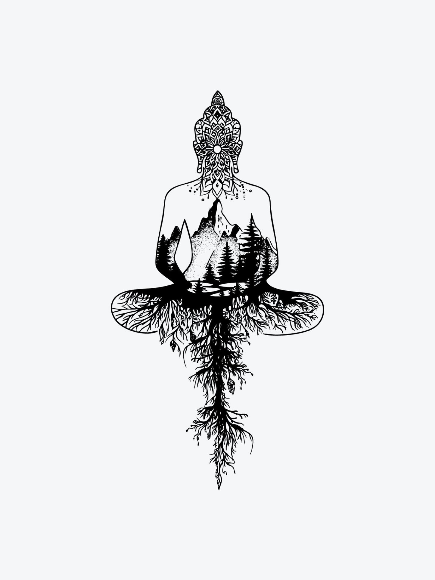 Mandala Buddha temporary tattoo