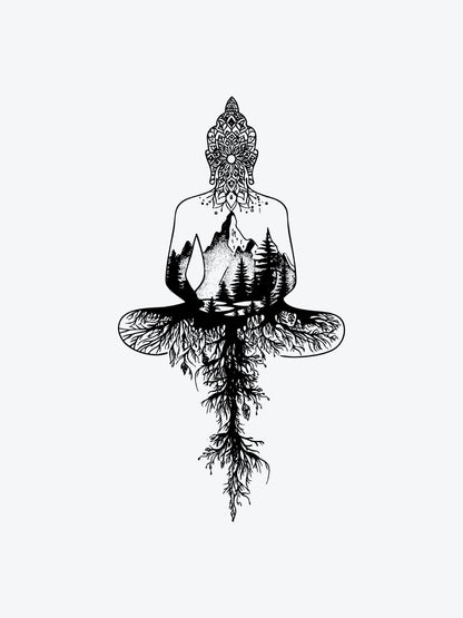 Mandala Buddha temporary tattoo