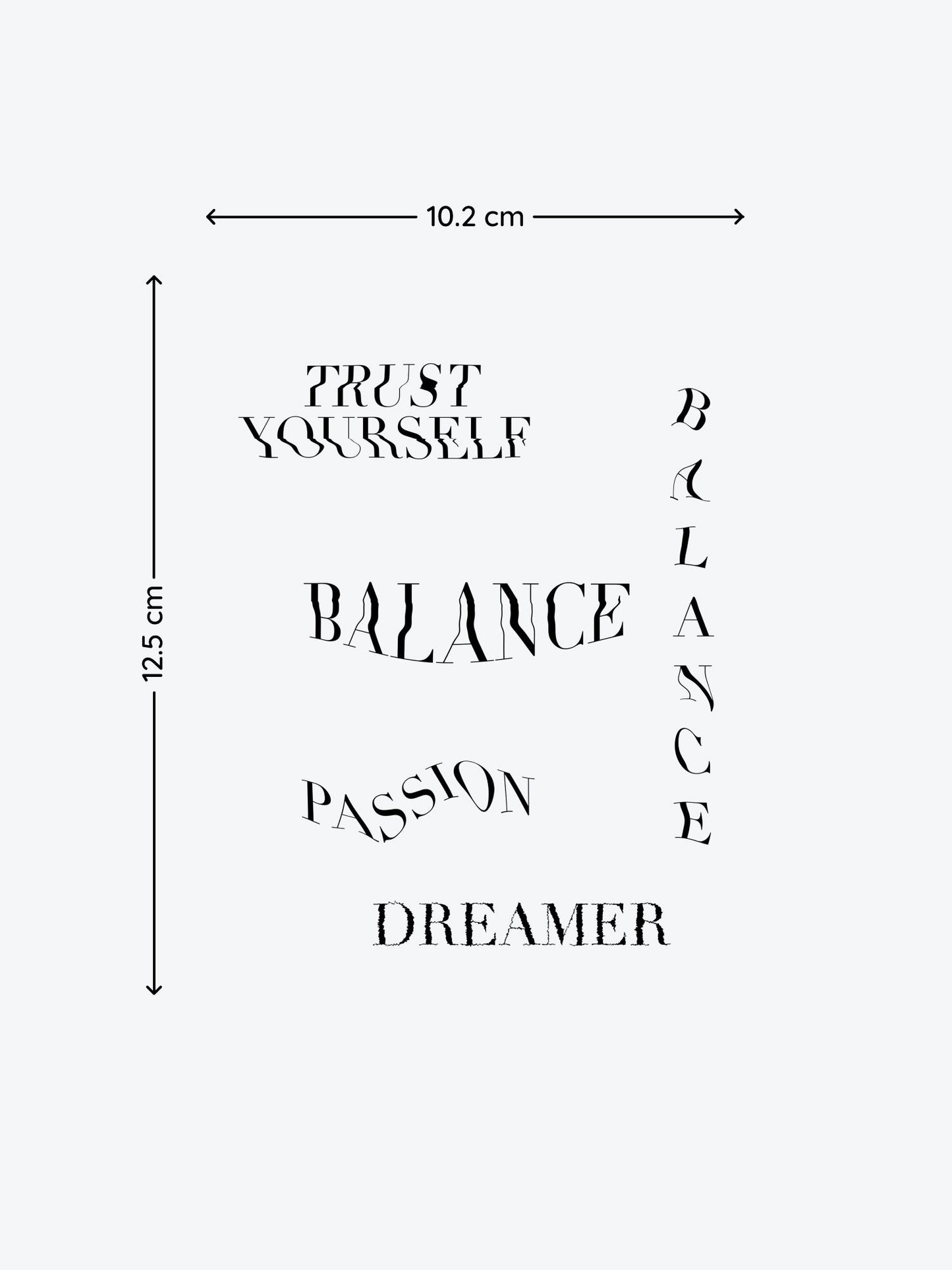Fluid Words temporary tattoo