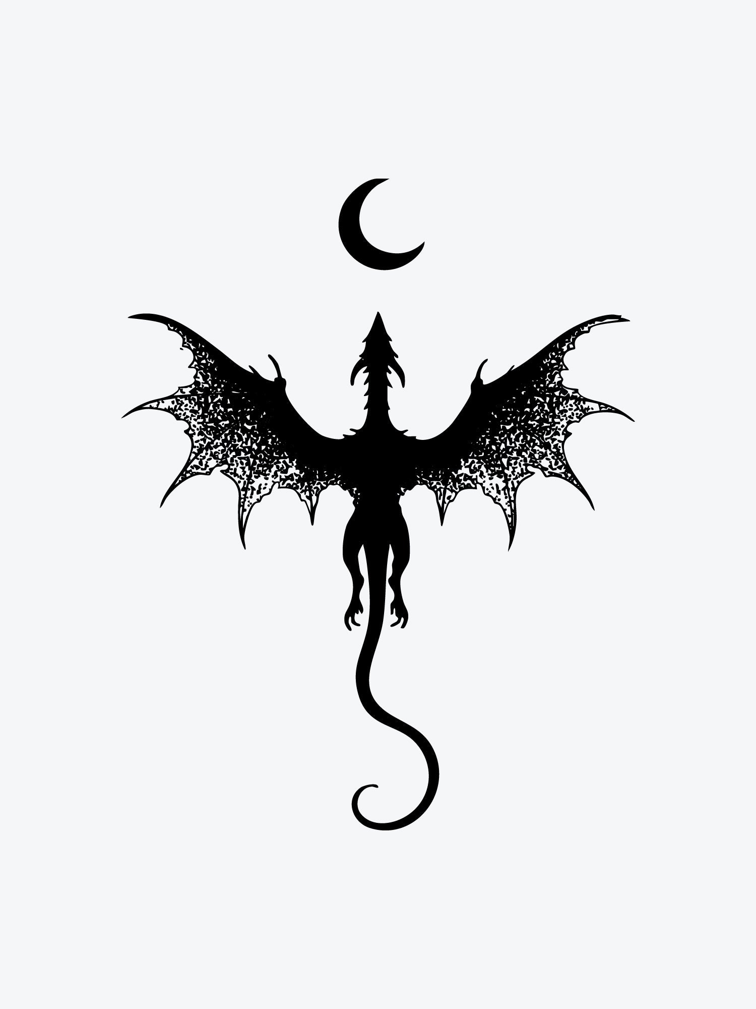 Dragon With Moon temporary tattoo