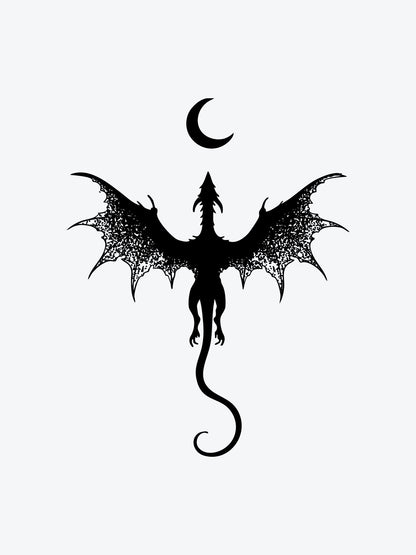 Dragon With Moon temporary tattoo
