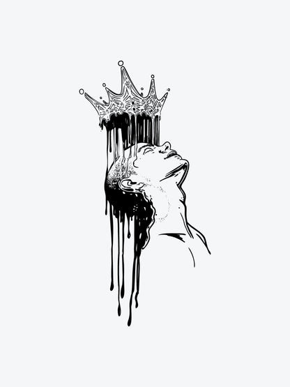 Melting Crown temporary tattoo