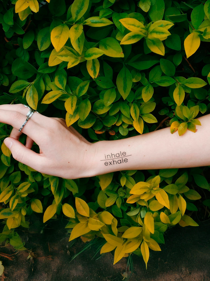 Inhale Exhale temporary tattoo
