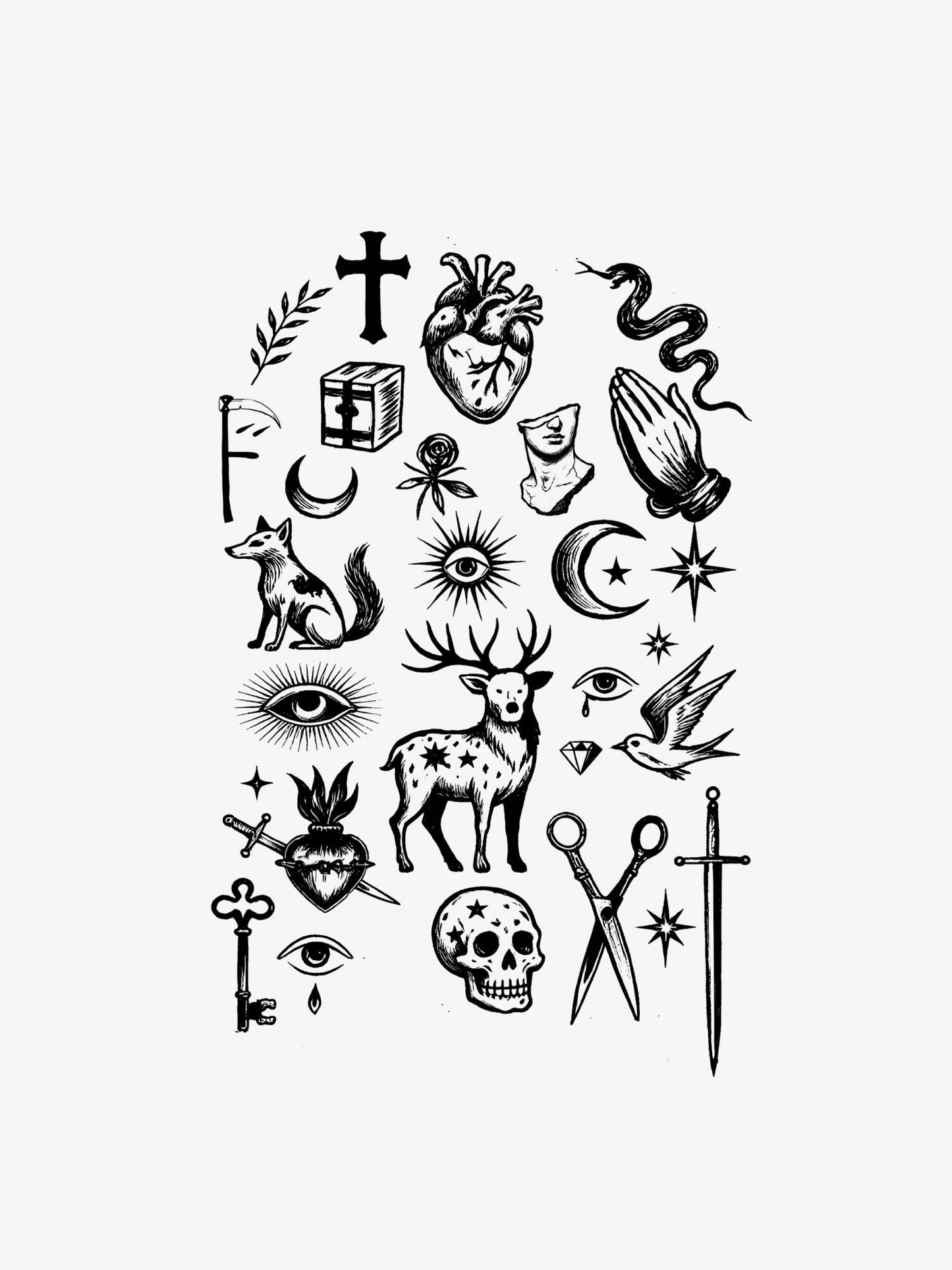 Occult Garden Bundle (26 Tattoos) temporary tattoo