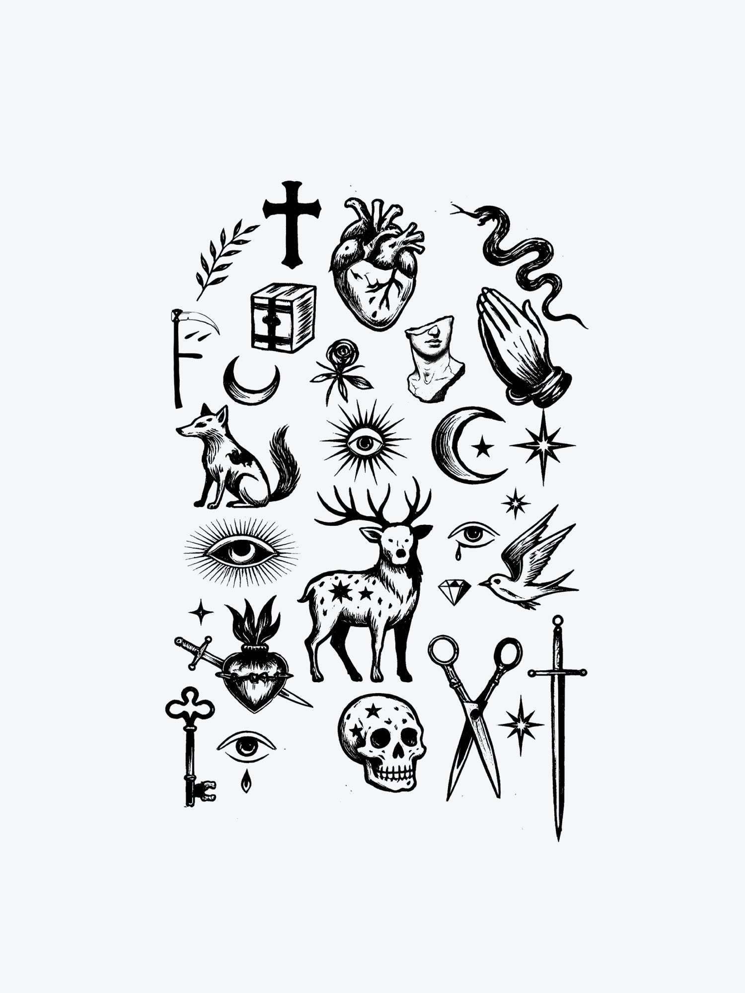 Occult Garden Bundle (26 Tattoos) temporary tattoo