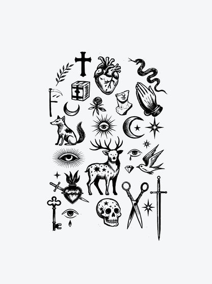 Occult Garden Bundle (26 Tattoos) temporary tattoo