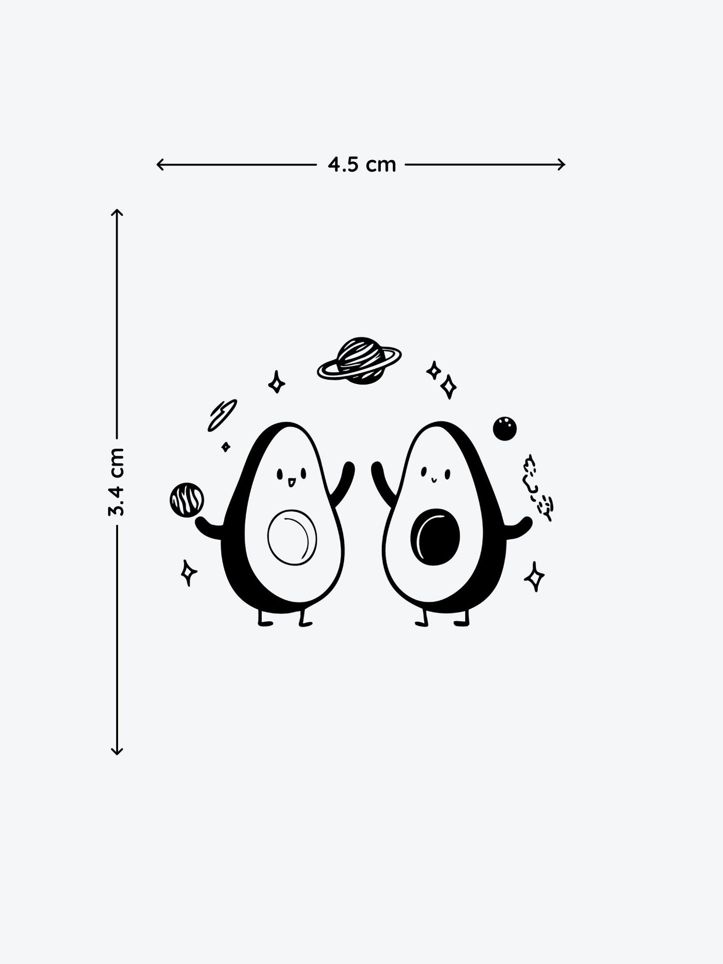Avocado Couple temporary tattoo