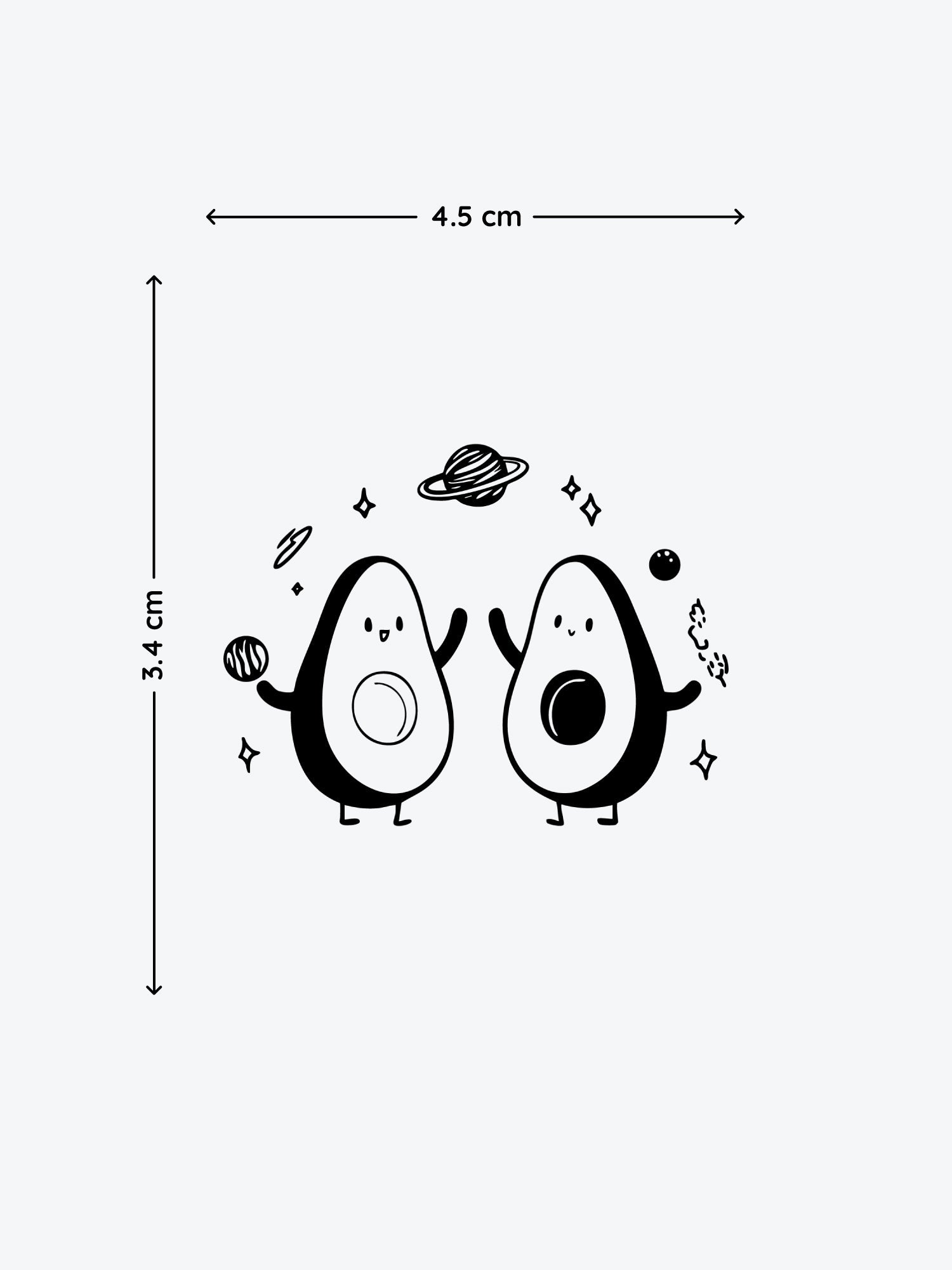 Avocado Couple temporary tattoo