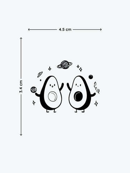 Avocado Couple temporary tattoo