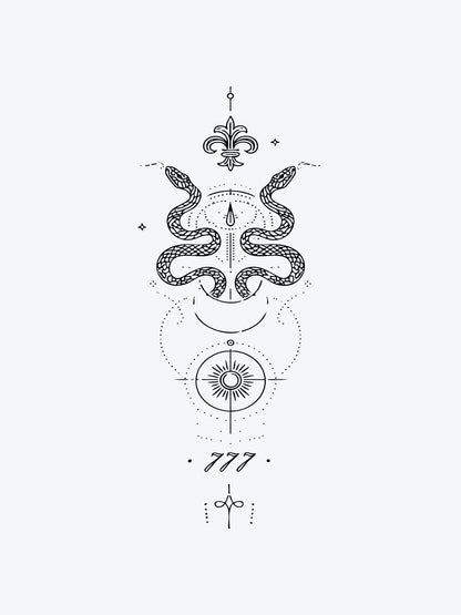 Snake Artwork temporary tattoo