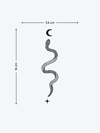 Snake Moon N Stars temporary tattoo