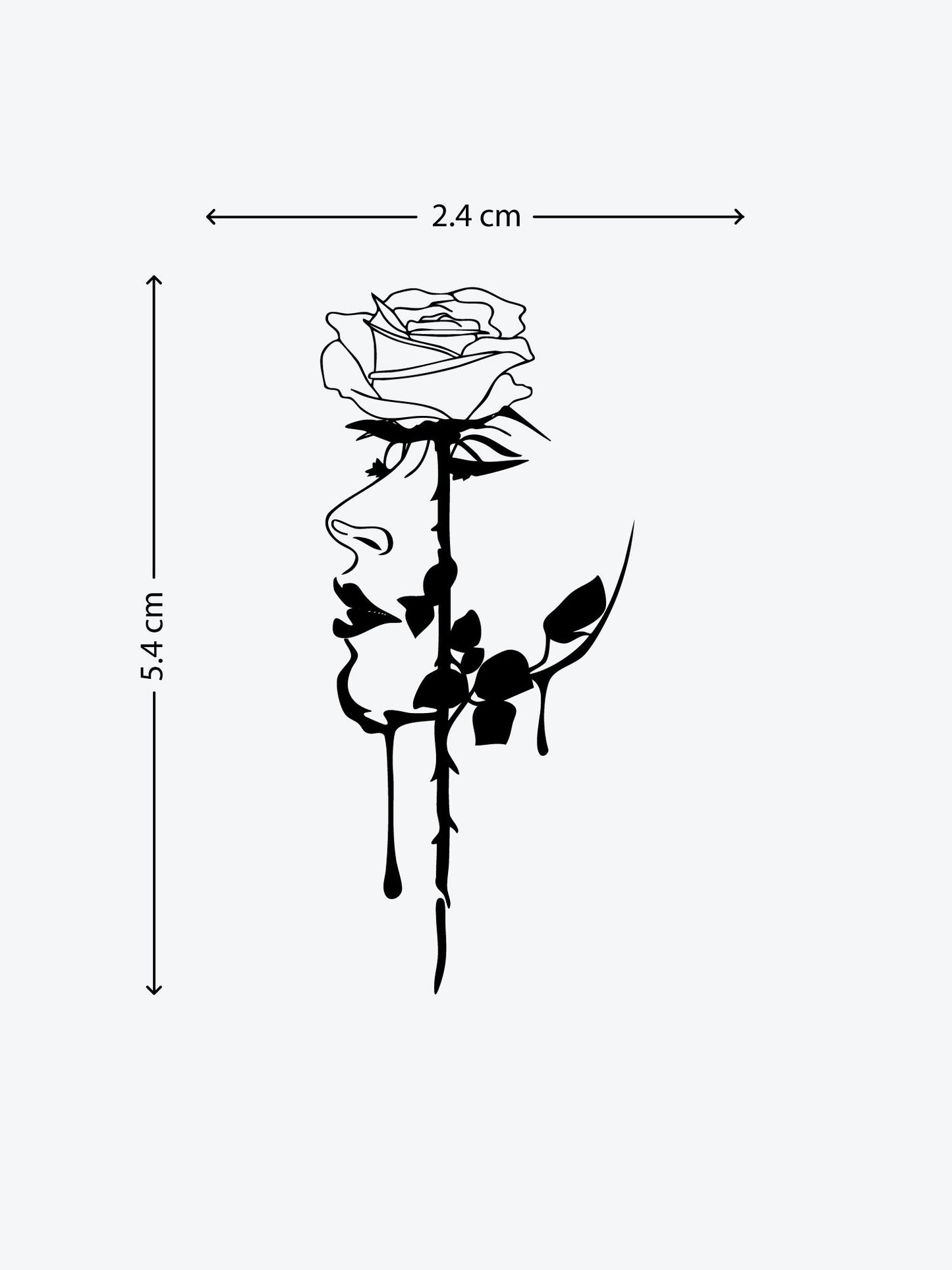 Licking Rose temporary tattoo