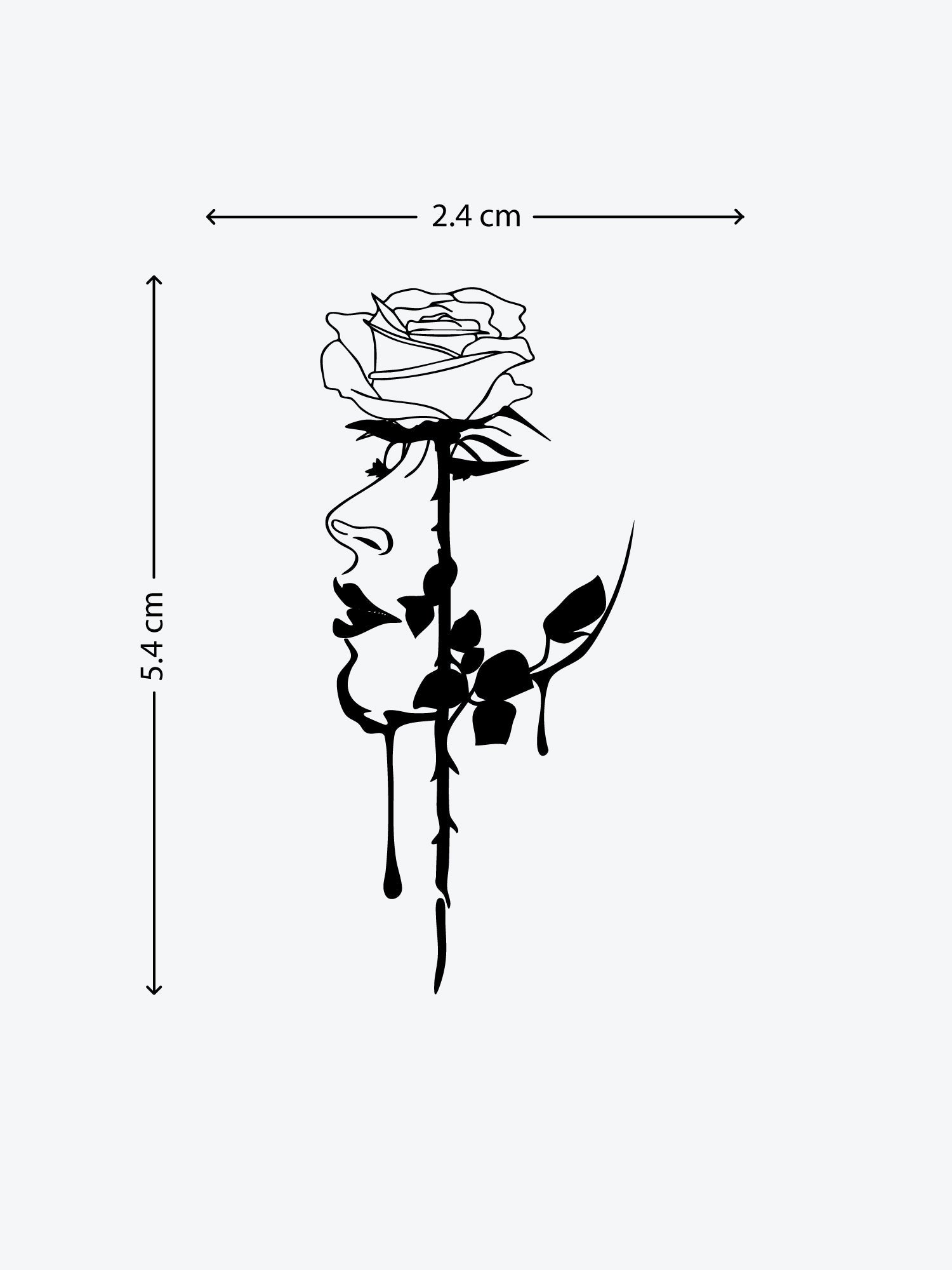 Licking Rose temporary tattoo