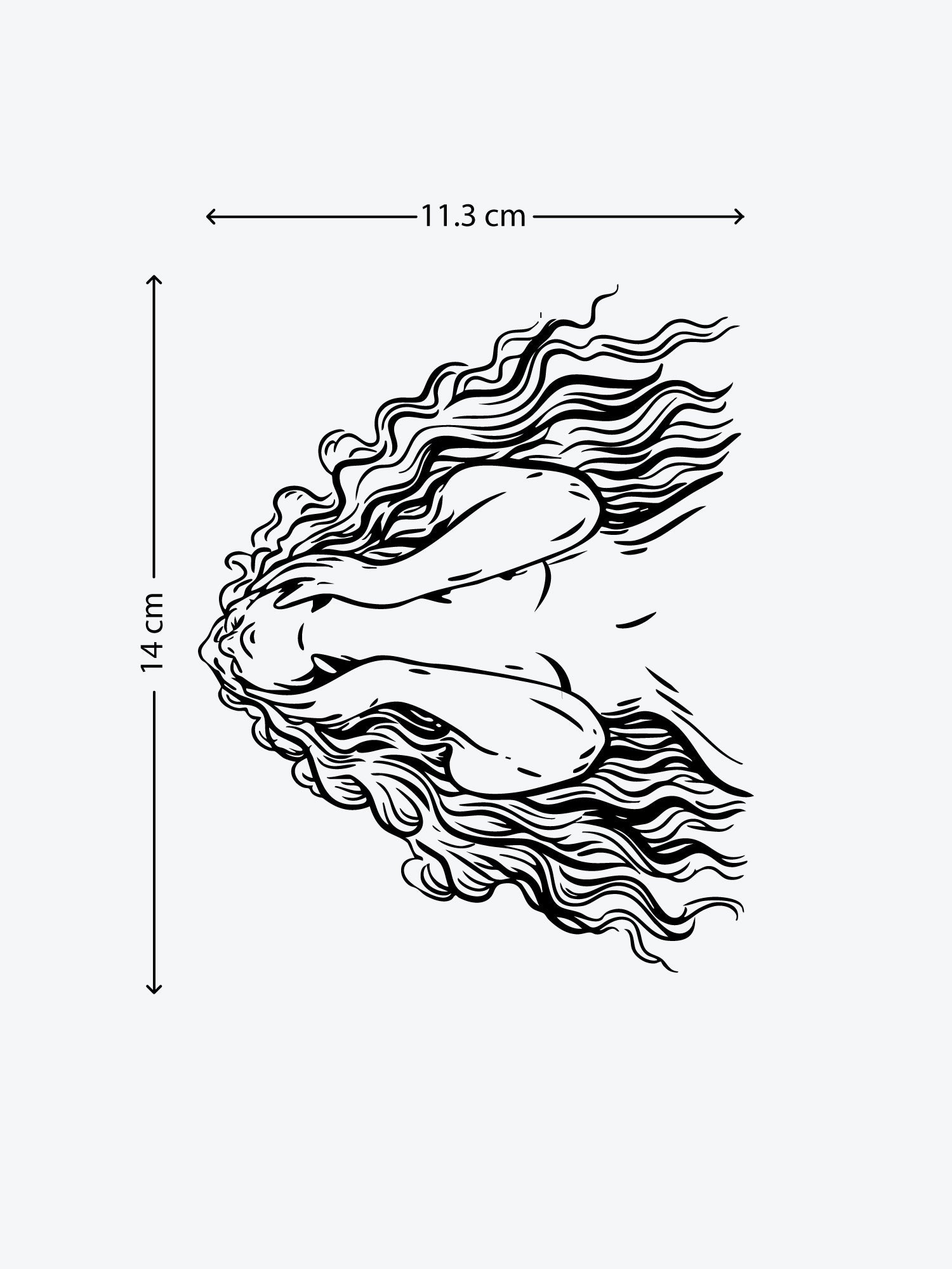 Sketch Shakira temporary tattoo