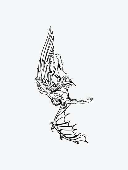 Fallen Angel temporary tattoo