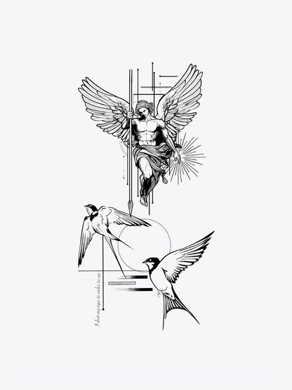 Angel Power temporary tattoo