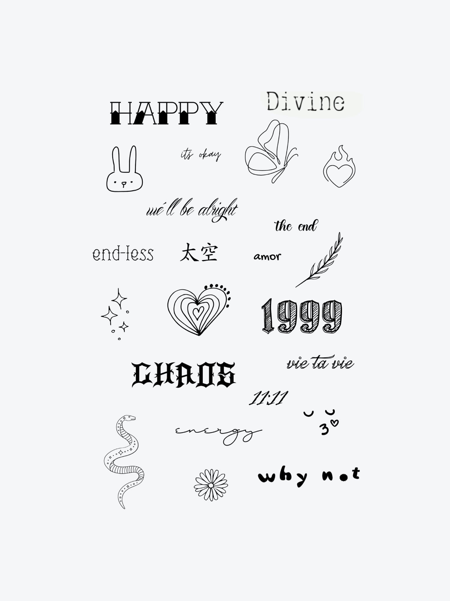 Trashy Bundle(23 Tattoos) temporary tattoo