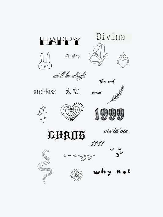 Trashy Bundle(23 Tattoos) temporary tattoo