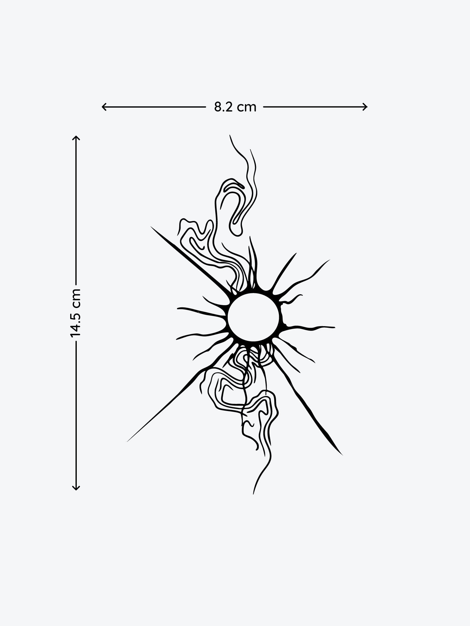Raving Sun temporary tattoo