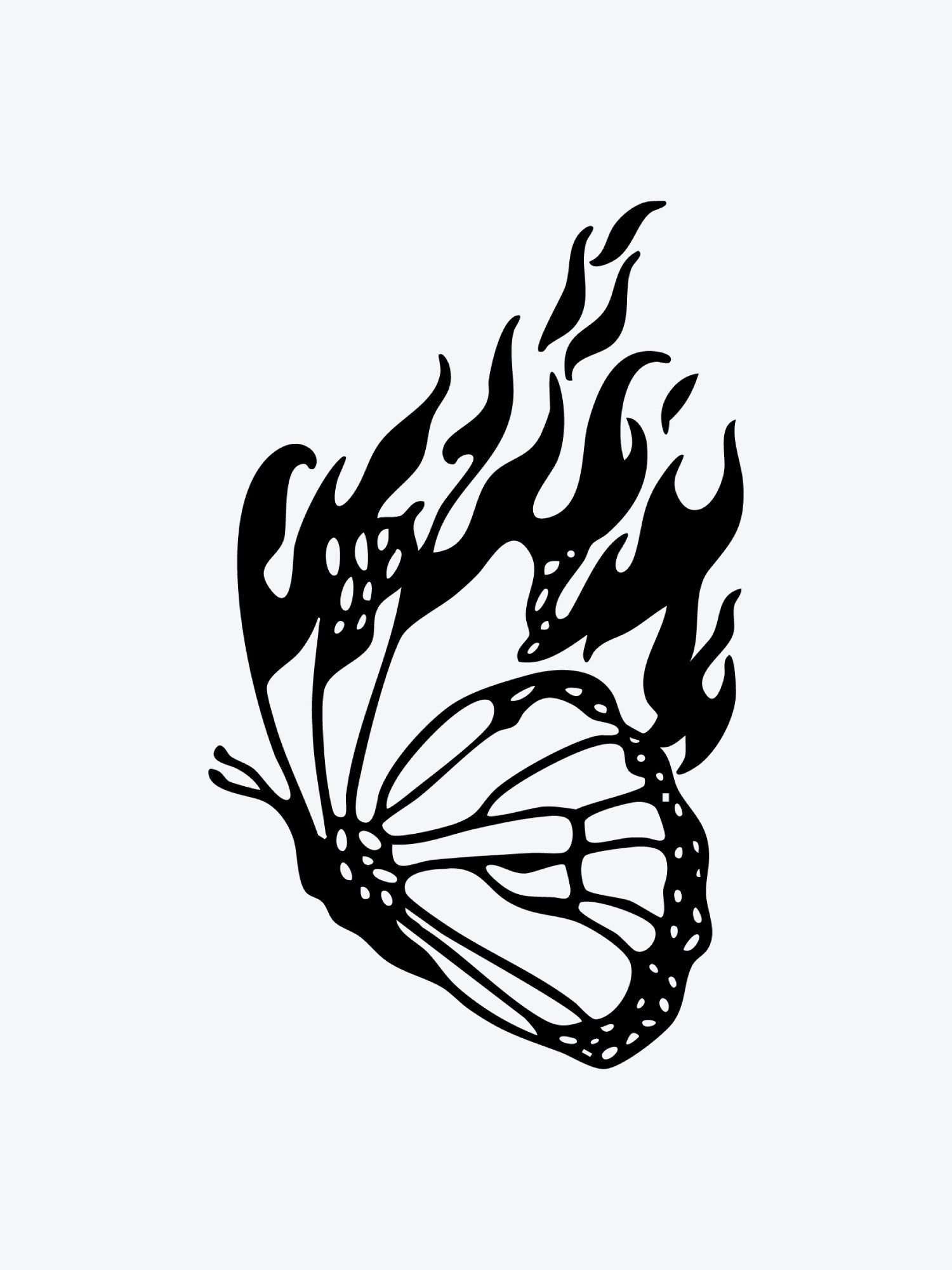 Butterfly Inferno temporary tattoo