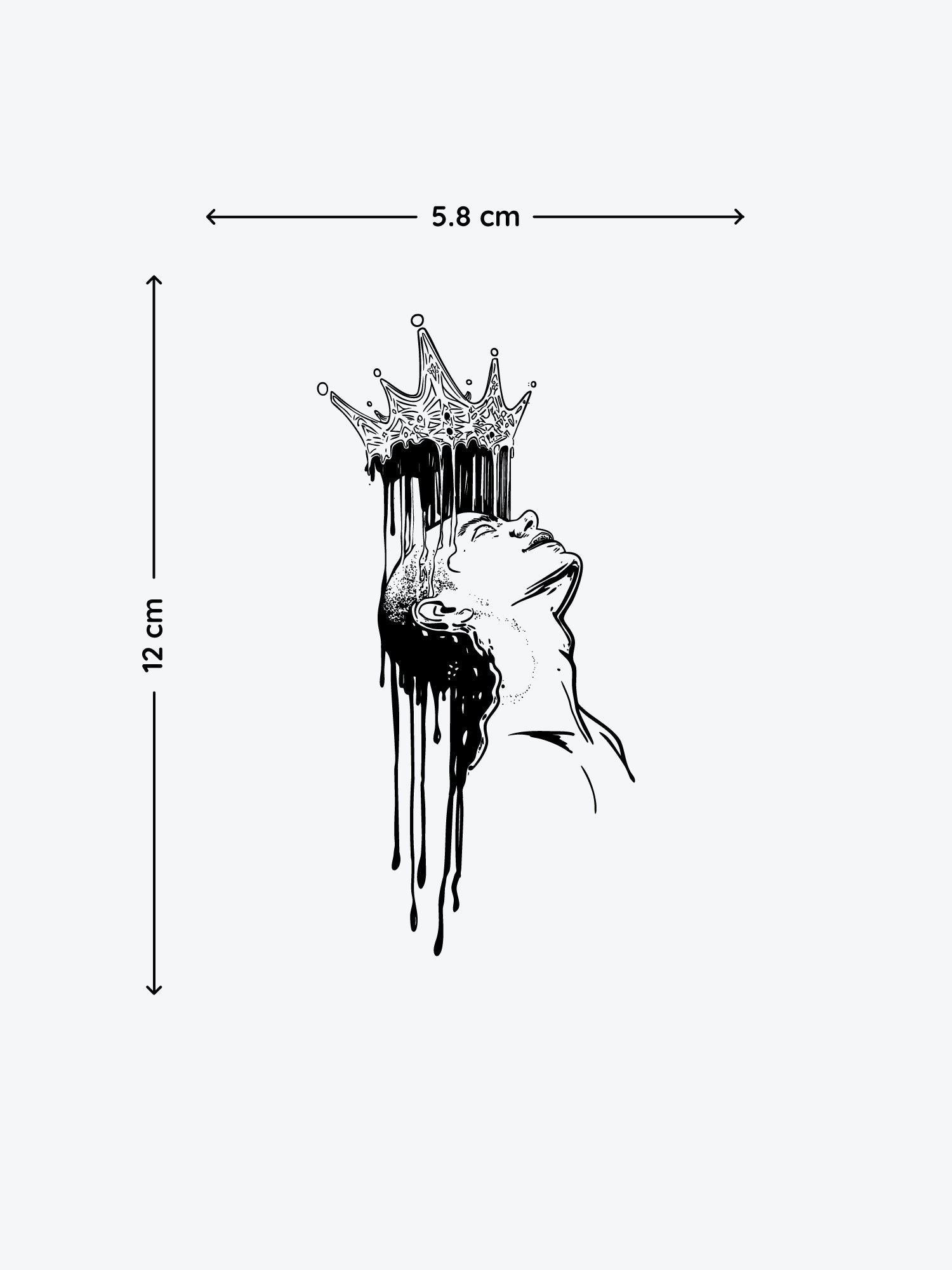 Melting Crown temporary tattoo