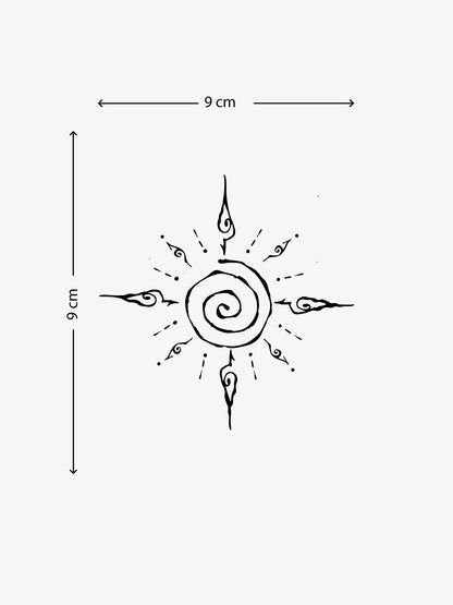 Sun Spiral temporary tattoo