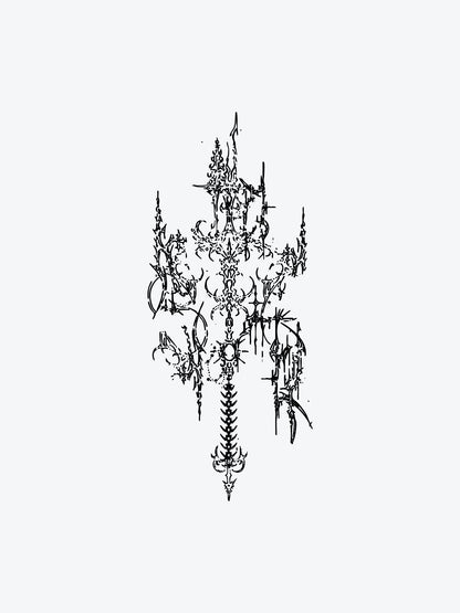 Gothic Bloom temporary tattoo
