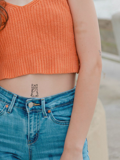 Shy Cat temporary tattoo