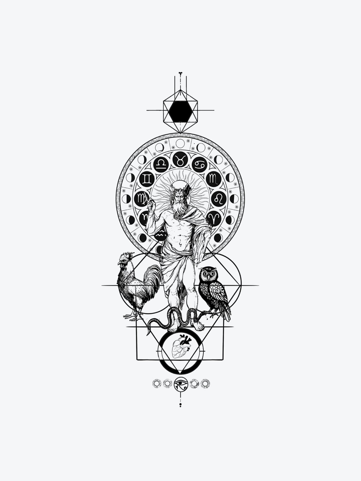 Zodiac Sculpture temporary tattoo