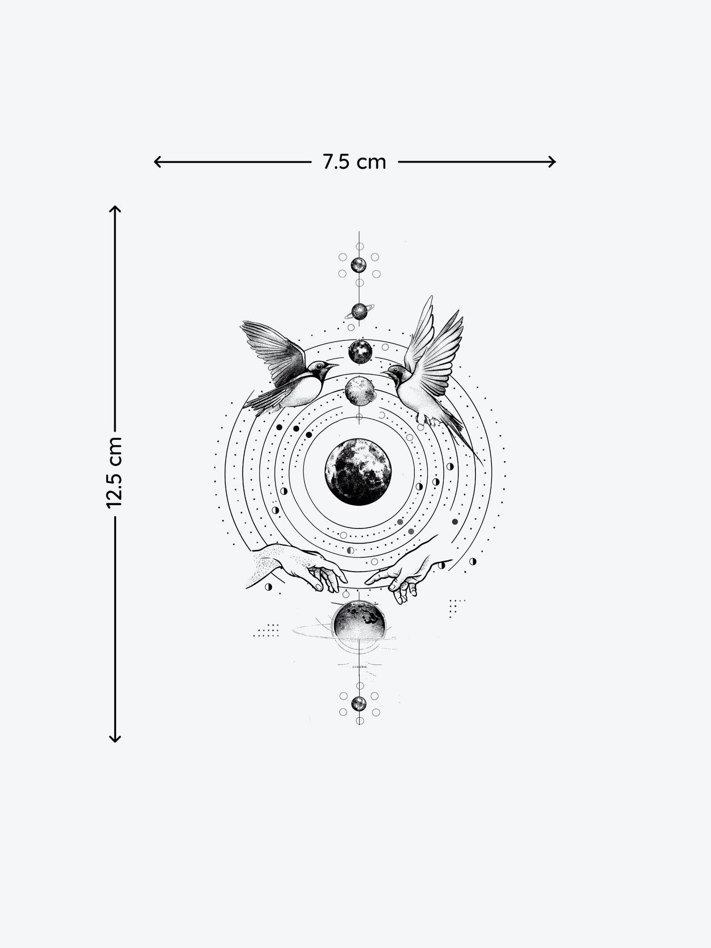 Universe Birds temporary tattoo