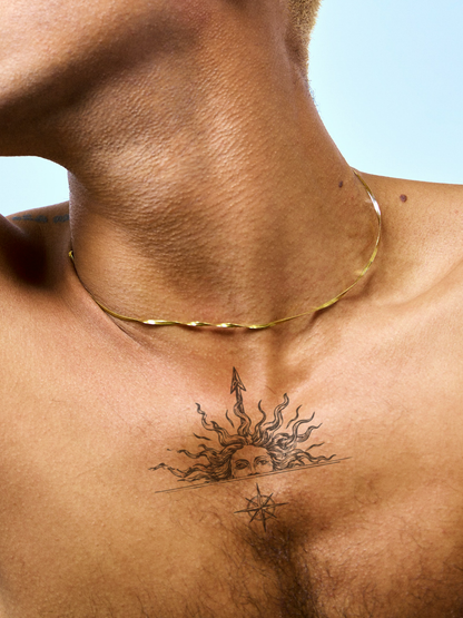 Sun God temporary tattoo