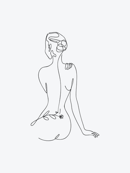 Woman Oneliner temporary tattoo