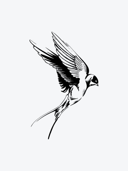 Swallow Bird Single temporary tattoo