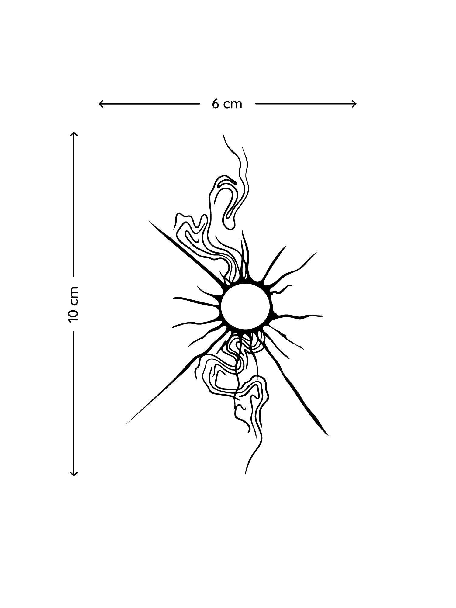 Raving Sun temporary tattoo