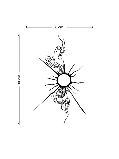 Raving Sun temporary tattoo