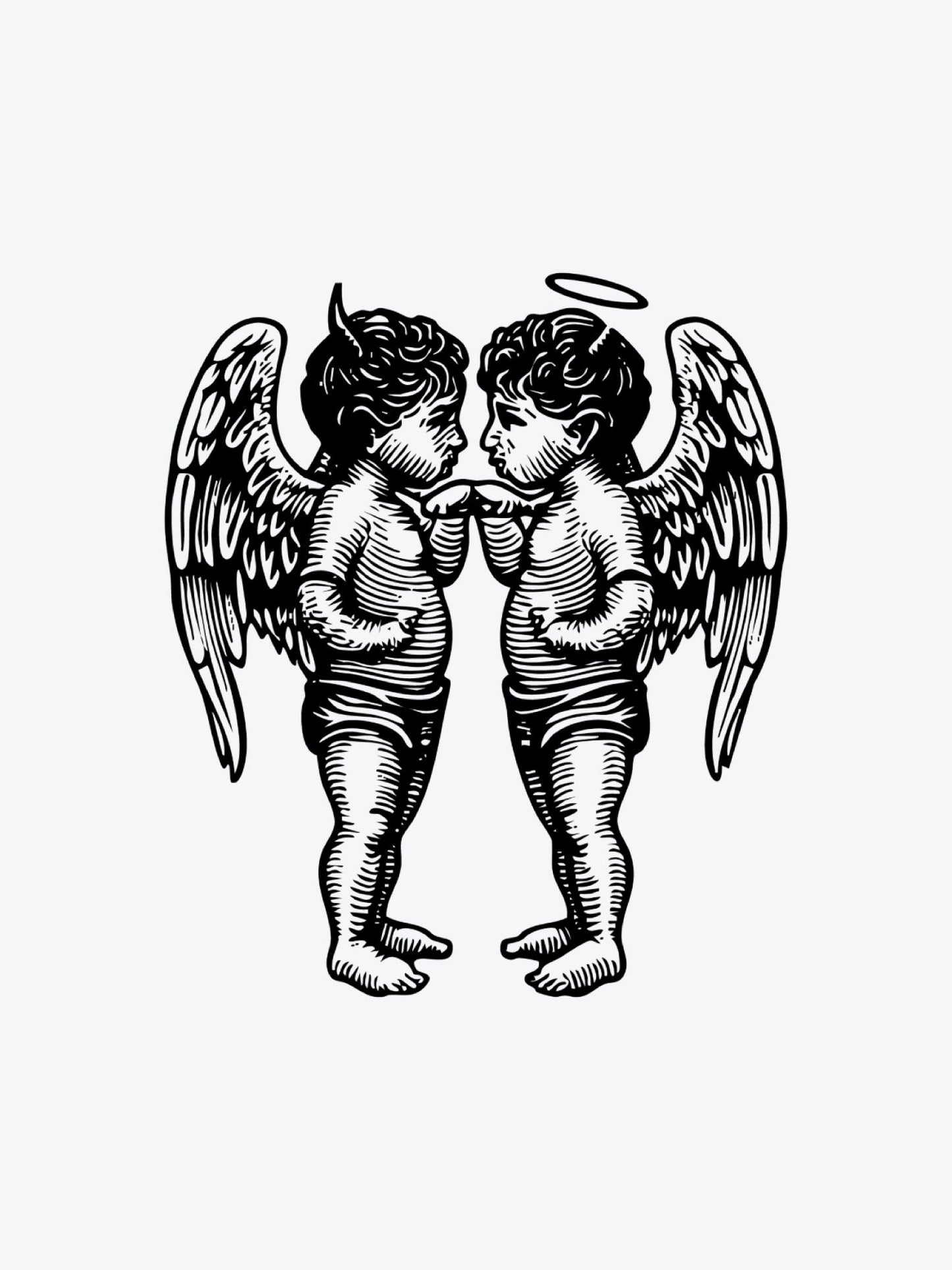 Angel and Devil temporary tattoo