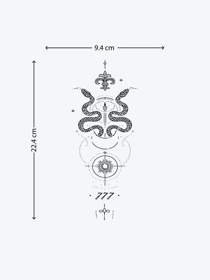 Snake Artwork temporary tattoo